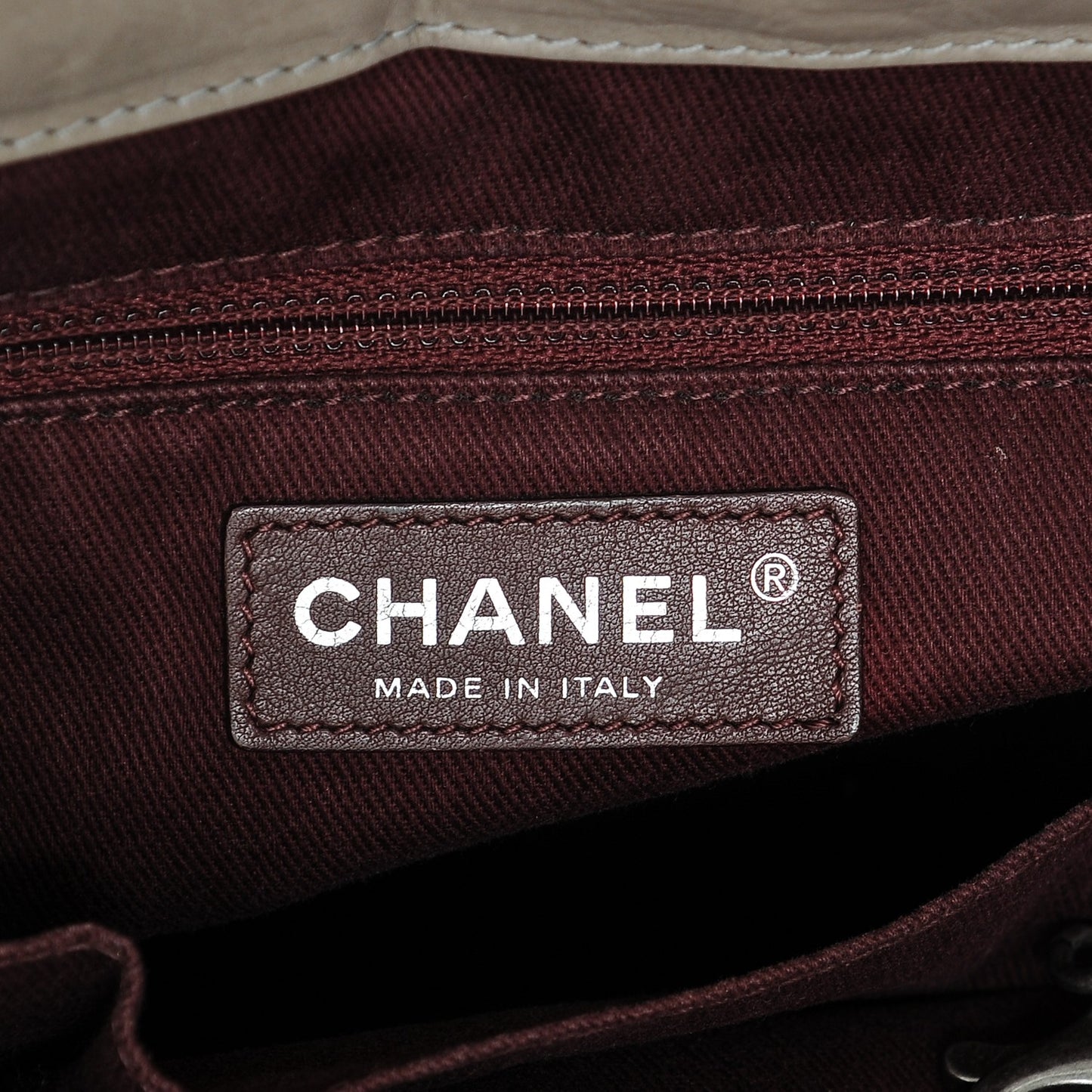 Iridescent Calfskin Quilted Small In The Mix Tote Grey