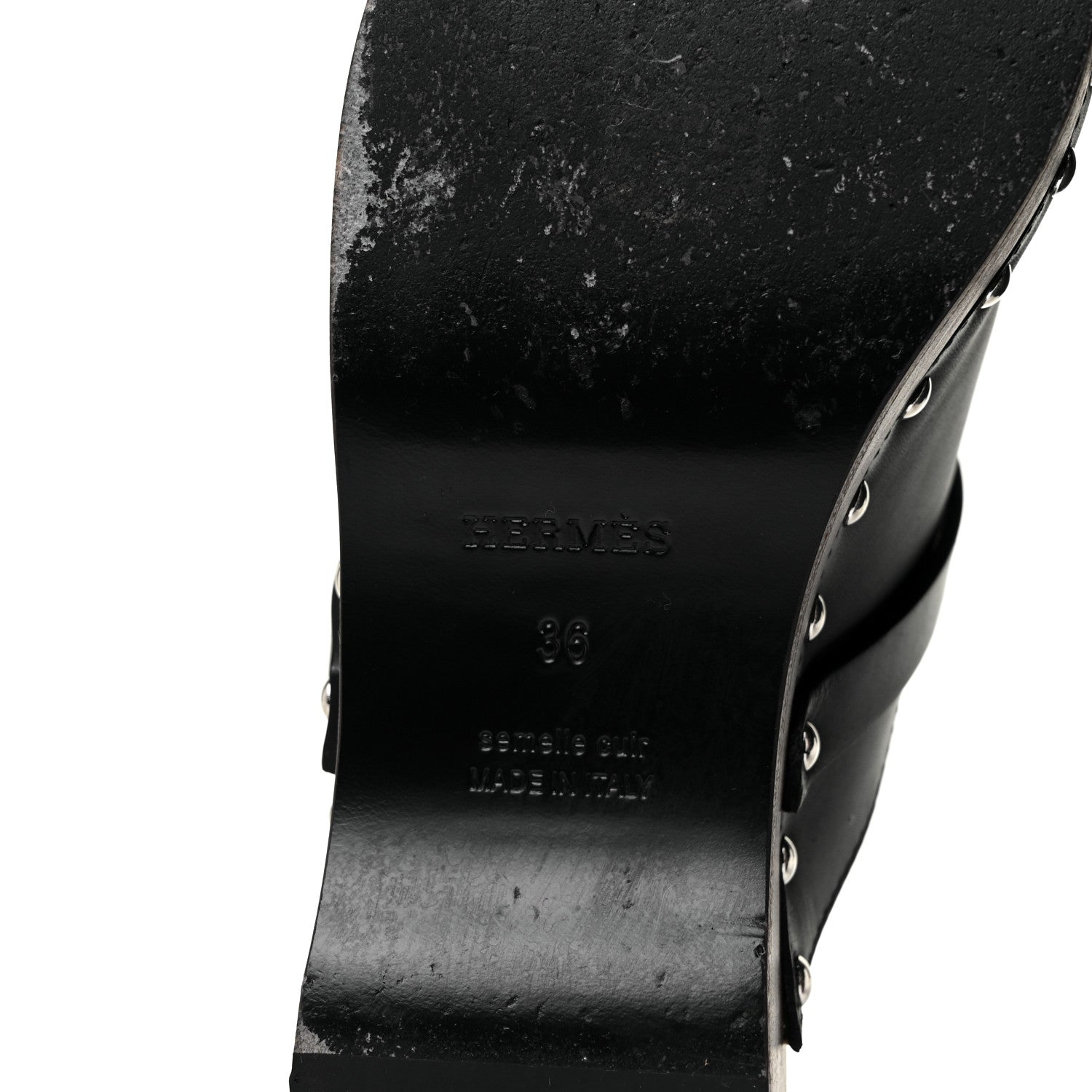 Hermes Calfskin Carlotta Mules 36 Black 6 of 7