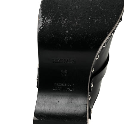 Hermes Calfskin Carlotta Mules 36 Black 6 of 7