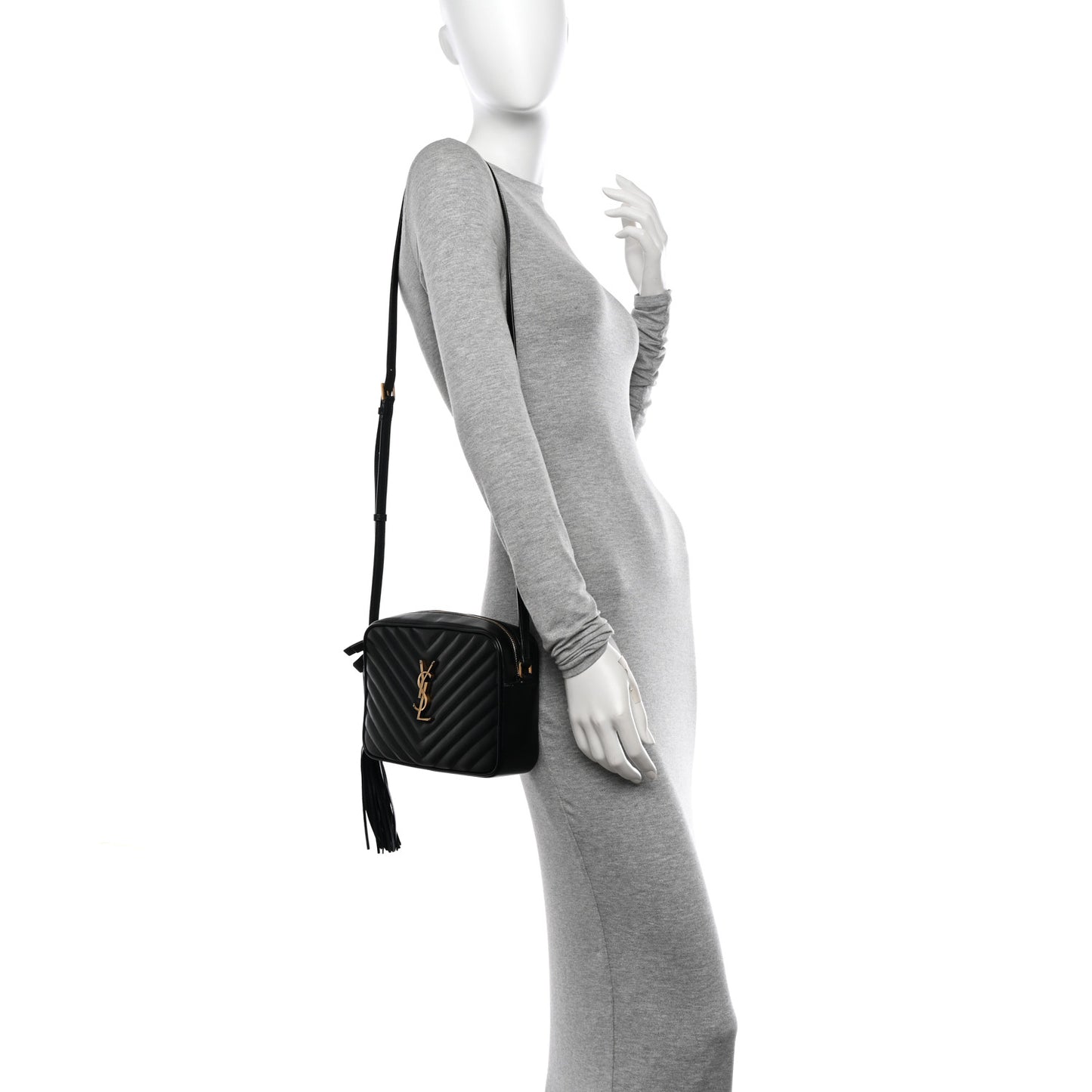 Calfskin Matelasse Monogram Lou Camera Bag Black