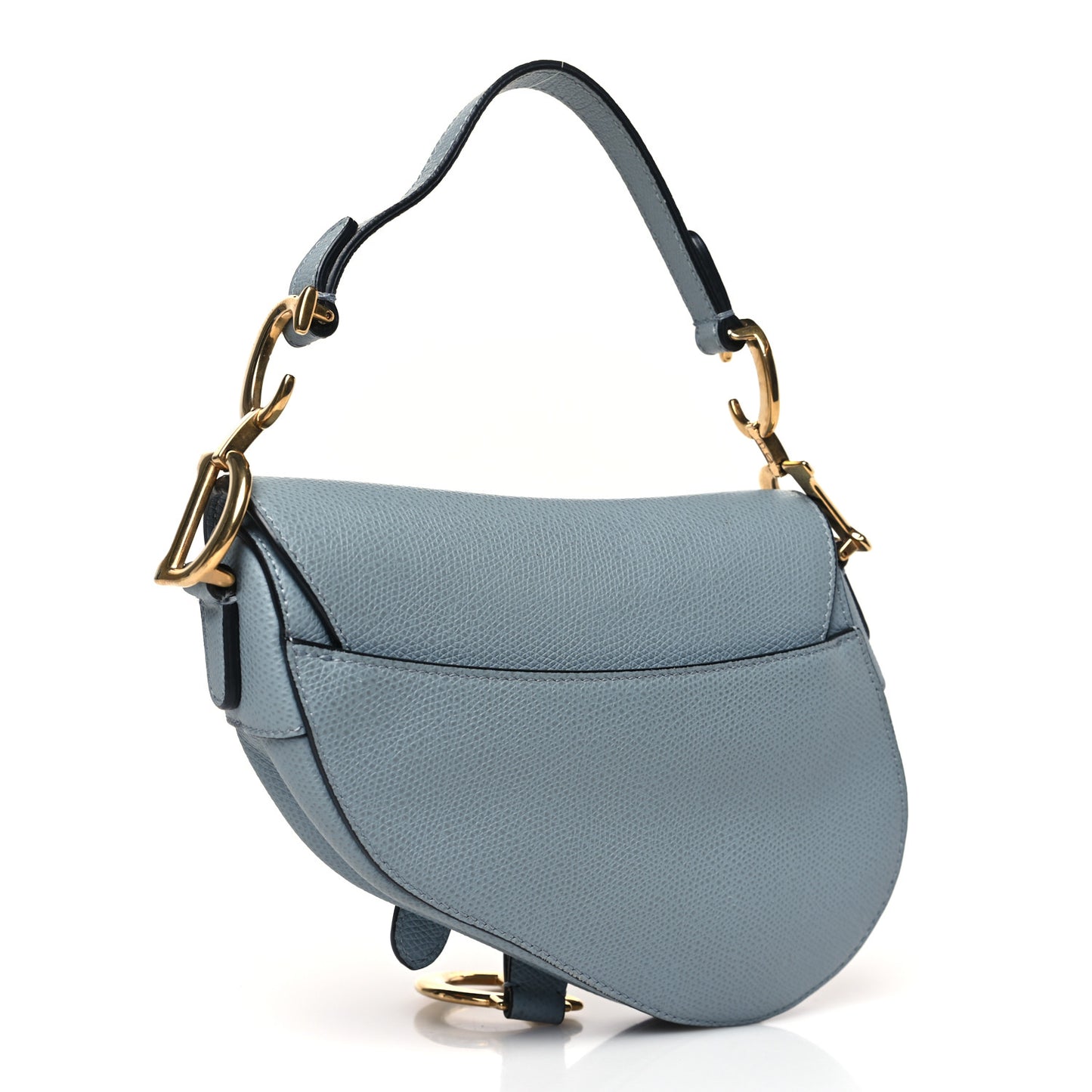 Grained Calfskin Saddle Bag Sky Blue
