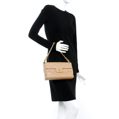 Chanel Metallic Caviar Quilted Medium Single Flap Beige 2 of 10