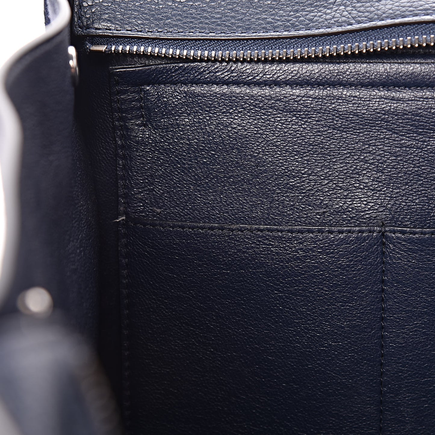 Drummed Calfskin Suede Medium Trapeze Navy