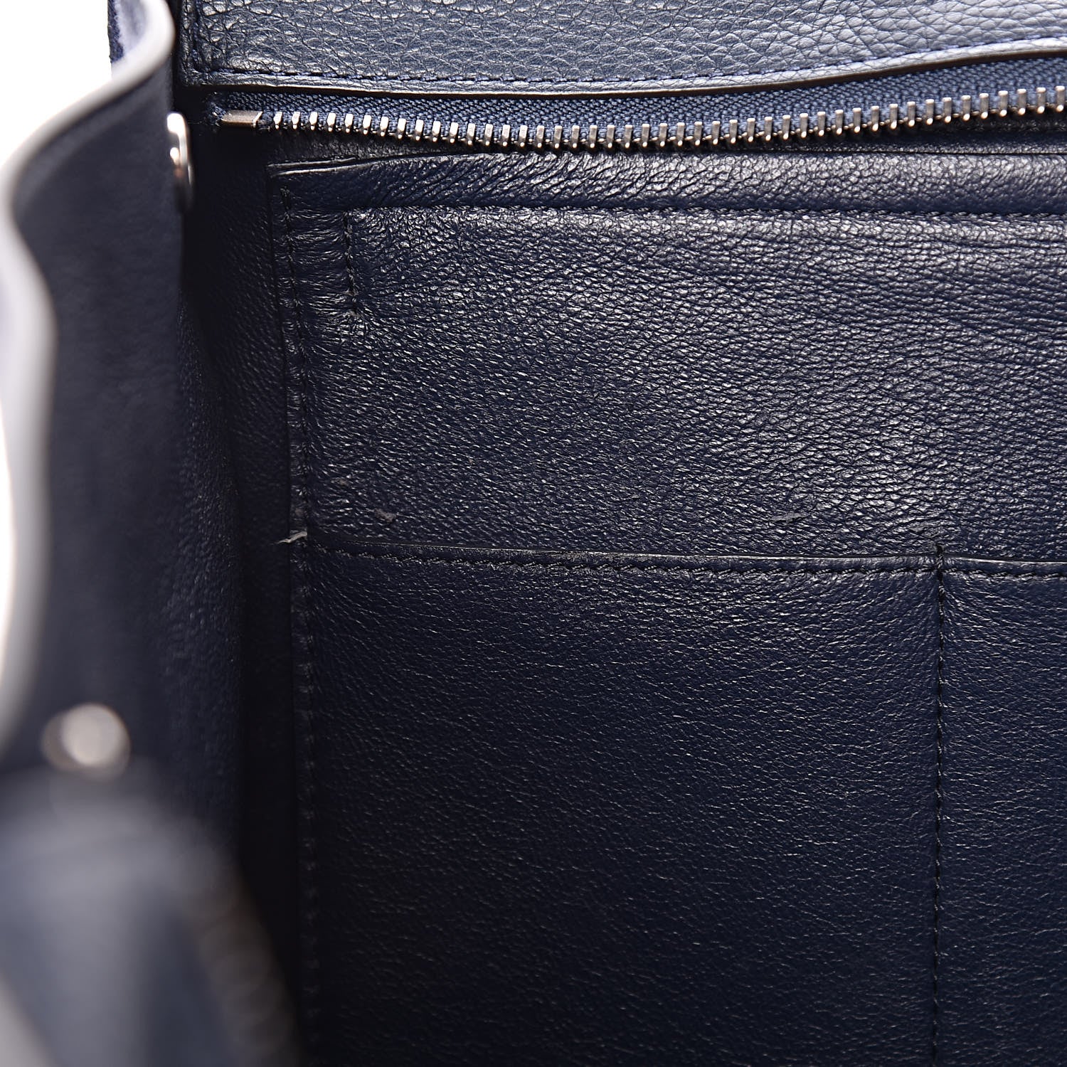Celine Drummed Calfskin Suede Medium Trapeze Navy 16 of 17