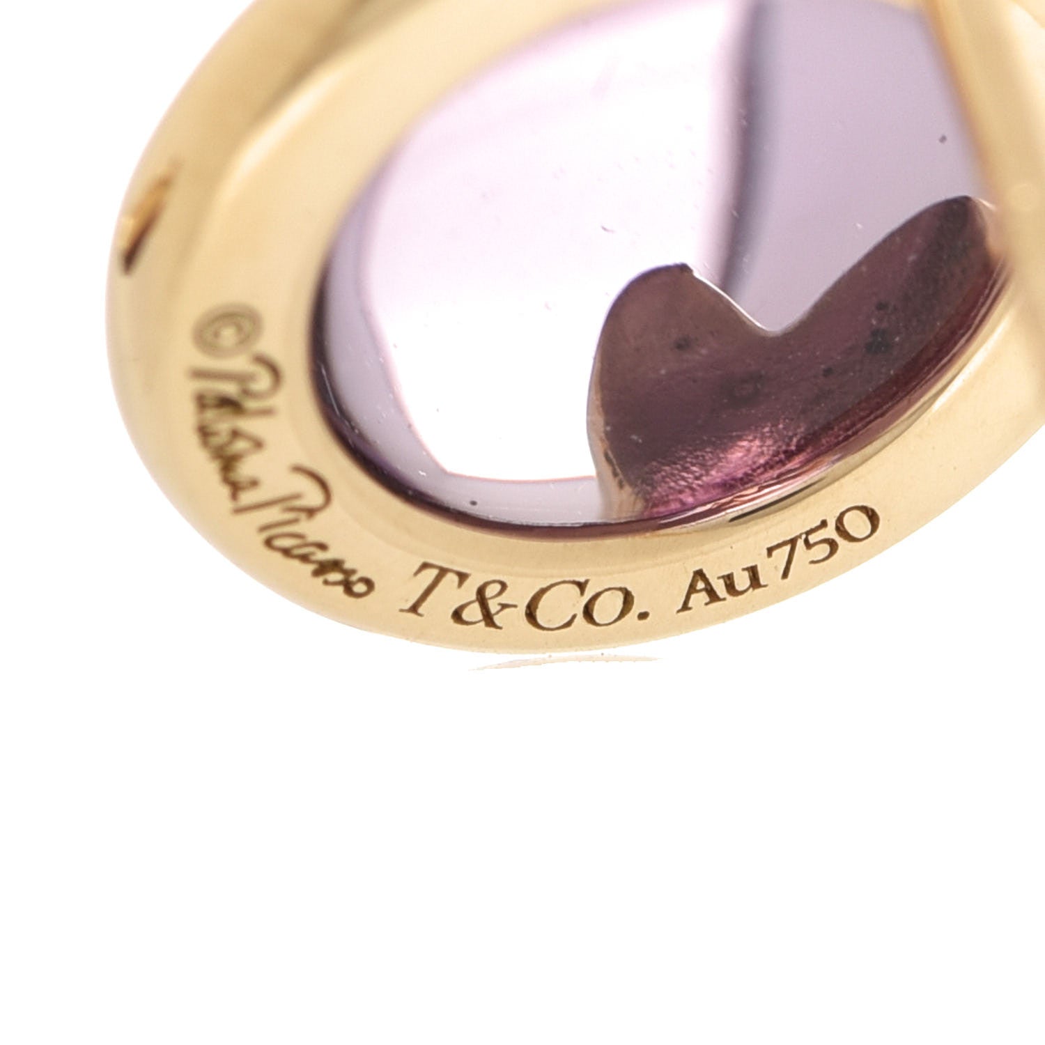 Tiffany 18K Yellow Gold Amethyst Paloma Picasso Olive Leaf Earrings 4 of 6