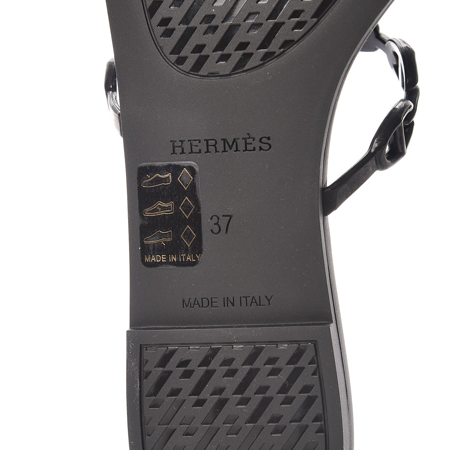 Hermes Rubber Chaine d'Ancre Rivage Sandals 37 Black 6 of 8