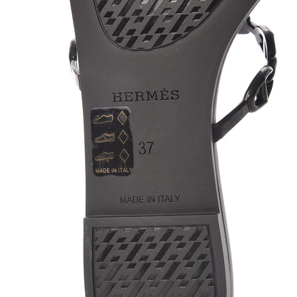 Hermes Rubber Chaine d'Ancre Rivage Sandals 37 Black 6 of 8