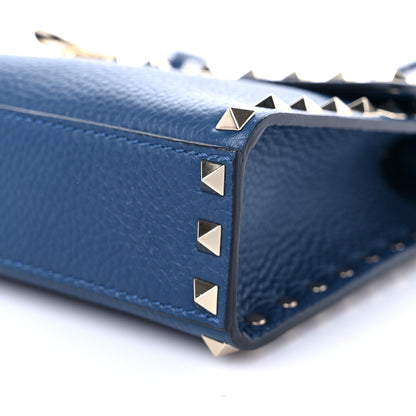 Valentino Garavani Pebbled Calfskin Medium Rockstud Flip Lock Crossbody Bag Peacock 8 of 8
