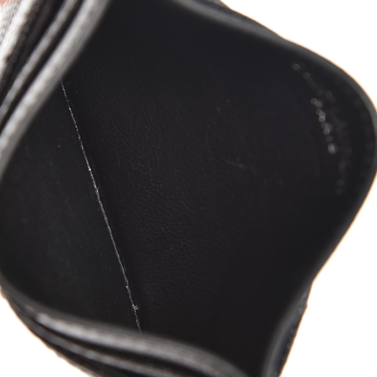 Saint Laurent Grain De Poudre Matelasse Chevron Monogram Credit Card Case Black 5 of 9