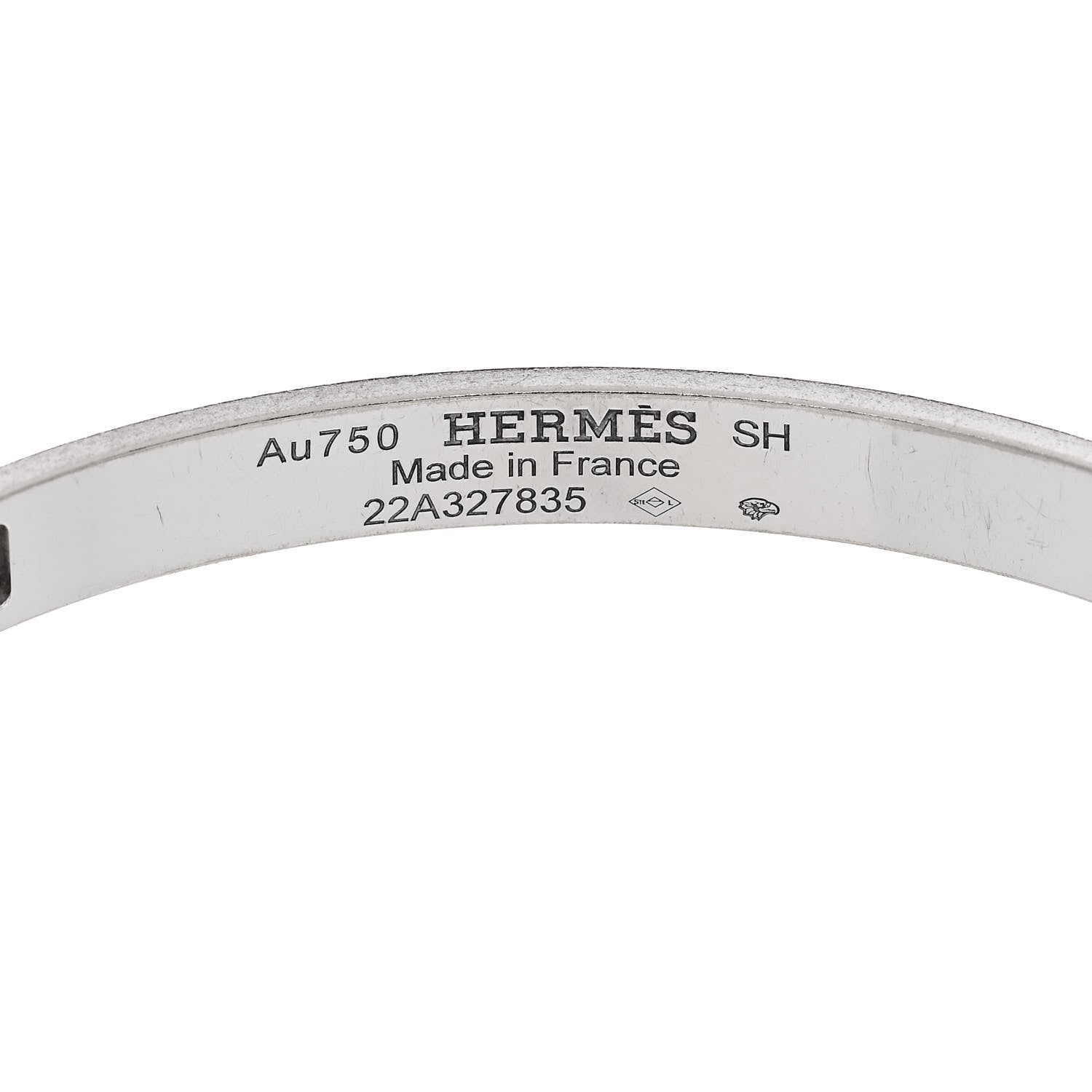 Hermes 18K White Gold Diamond PM H D'Ancre Bracelet SH 3 of 4