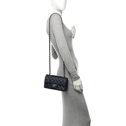Chanel Caviar Quilted Mini Rectangular Flap Navy 2 of 10