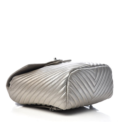 Chanel Metallic Calfskin Chevron Quilted Small Urban Spirit Backpack Silver 4 of 11