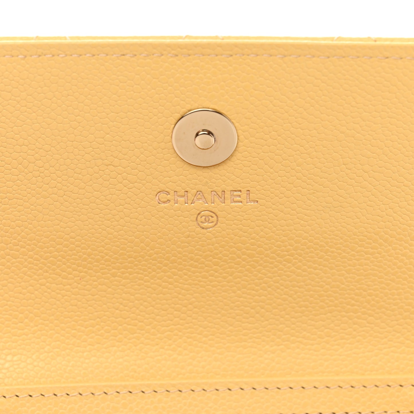 Caviar Quilted Business Affinity Clutch With Chain Flap Yellow
