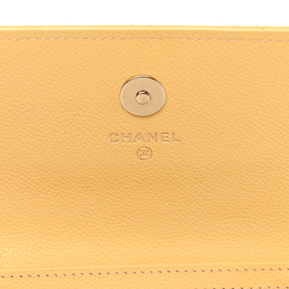 Chanel Caviar Quilted Business Affinity Clutch With Chain Flap Yellow 7 of 13