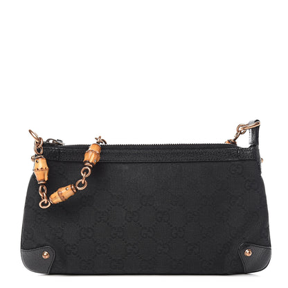 Gucci Monogram Bamboo Pochette Black 1 of 11