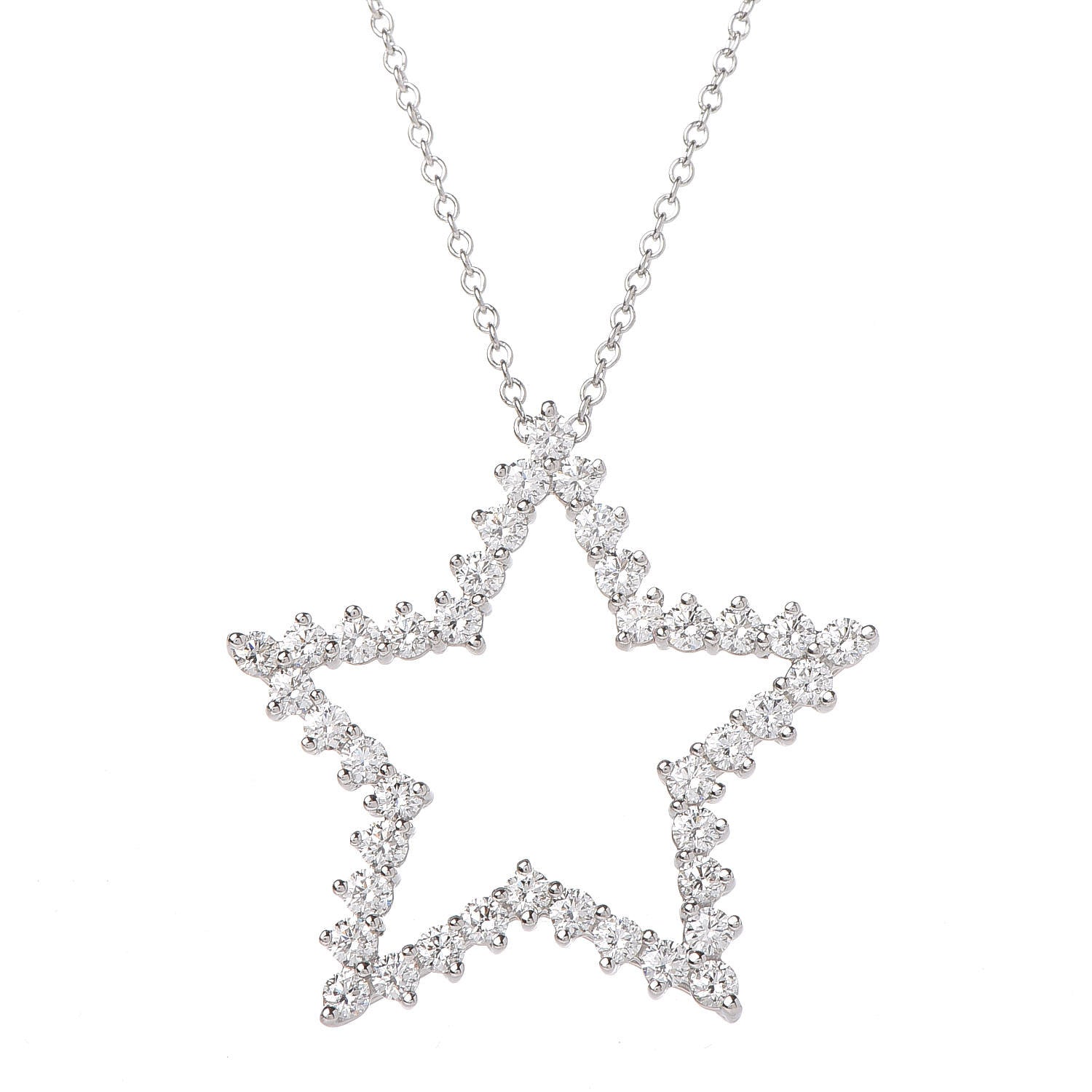 Tiffany Platinum Diamond Star Pendant Necklace 4 of 6