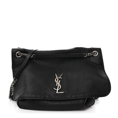Saint Laurent Grained Lambskin Monogram Oversized Niki Chain Satchel Black 1 of 11
