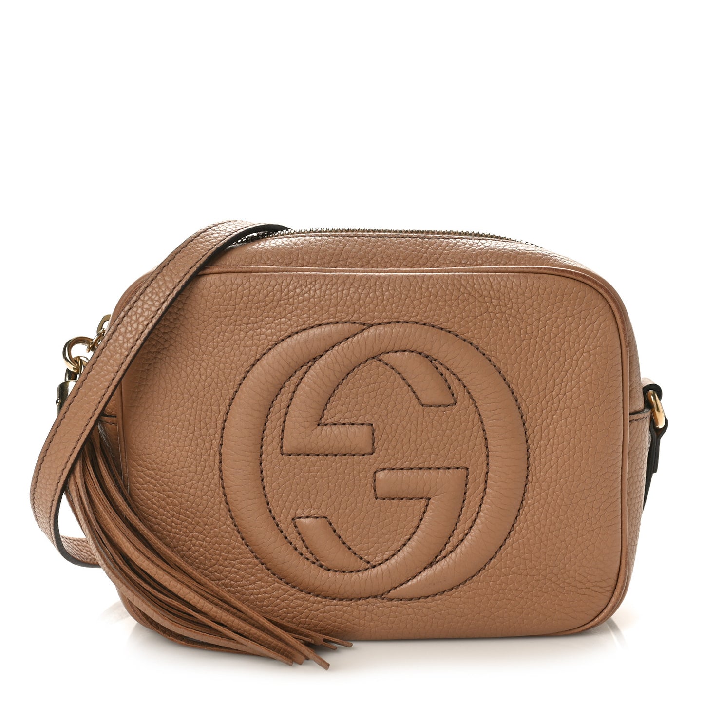 Pebbled Calfskin Small Soho Disco Bag Camelia