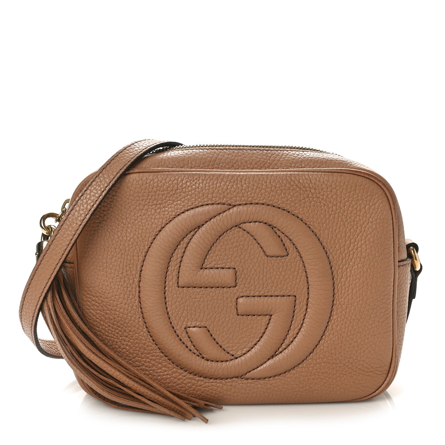 Gucci Pebbled Calfskin Small Soho Disco Bag Camelia 1 of 12