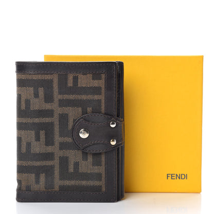 Fendi Zucca Cuoio Lucido Compact Wallet Tobacco Moro 9 of 9
