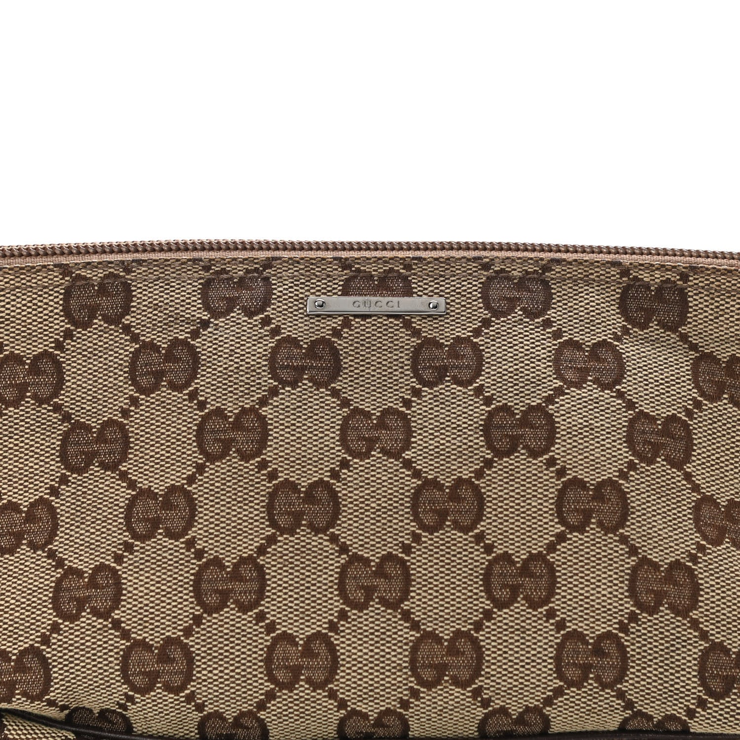 Gucci Monogram Web Boat Pochette Brown 8 of 10