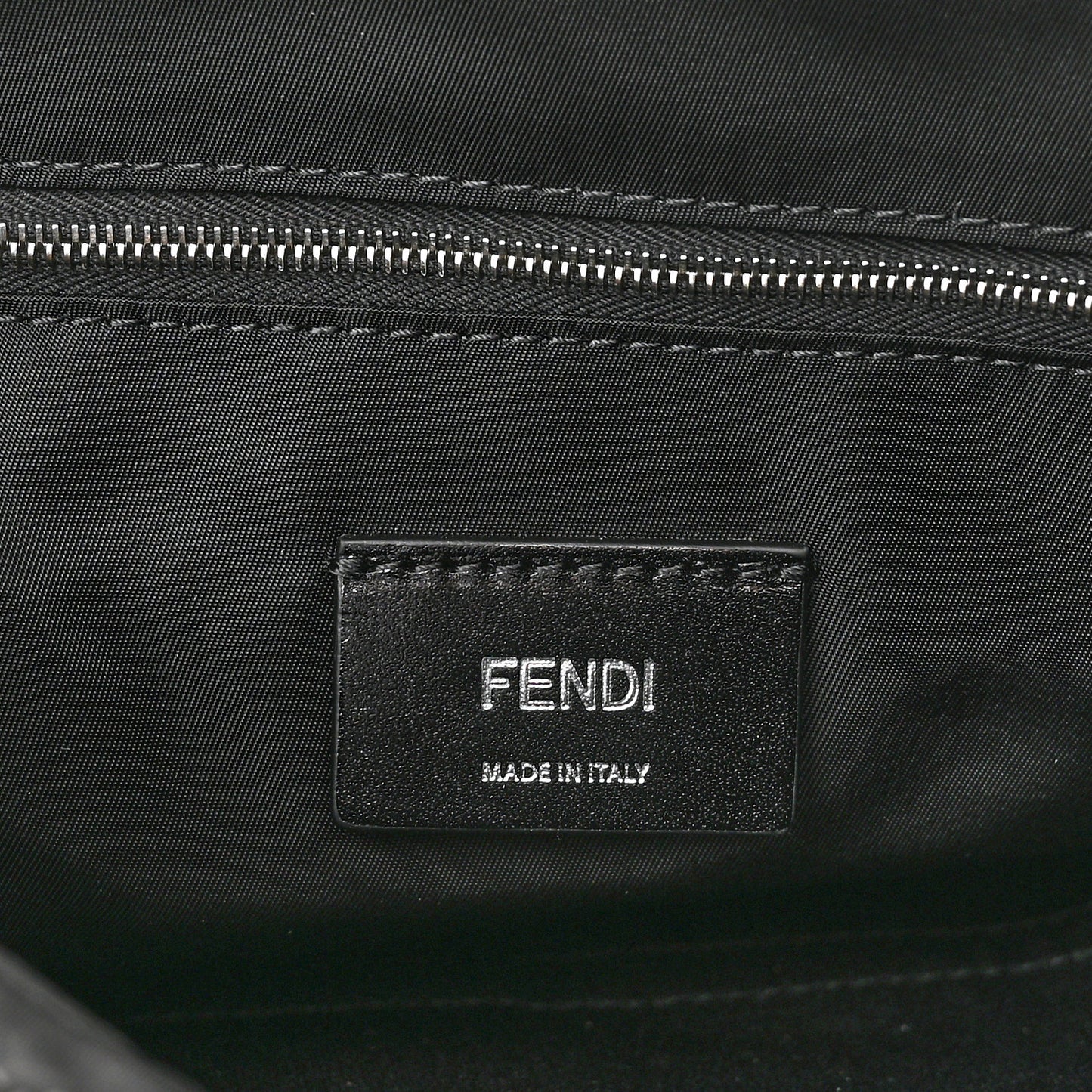 Recycled Fabric Jacquard Vitello Astro FF 1974 Small Fendiness Backpack Asfalto Black