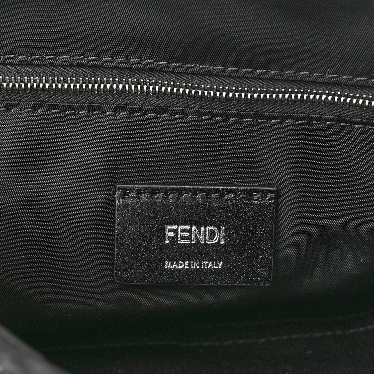 Fendi Recycled Fabric Jacquard Vitello Astro FF 1974 Small Fendiness Backpack Asfalto Black 5 of 9