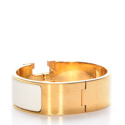 Hermes Enamel Wide Clic Clac H Bracelet PM White 3 of 5