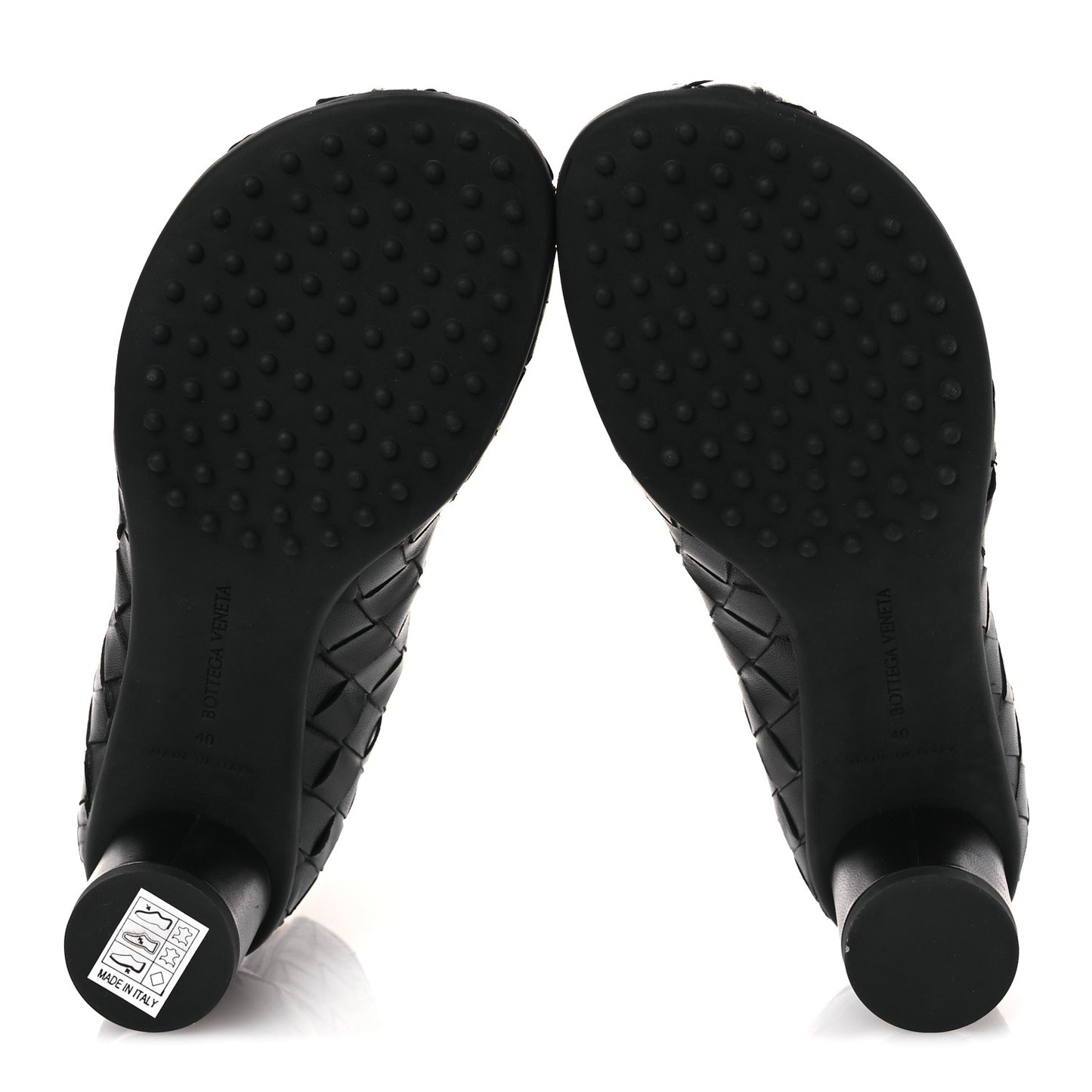 Lambskin Intrecciato Atomic Mid Heel Ankle 40 Black