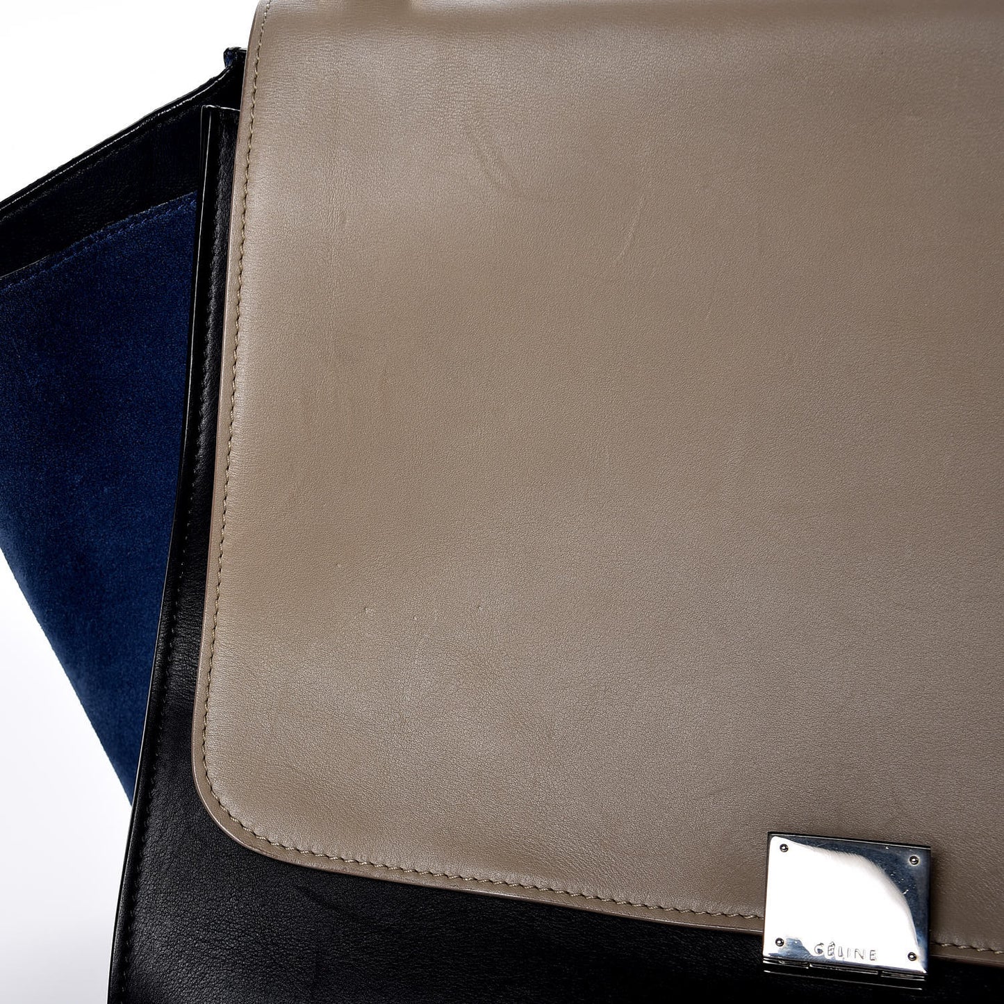 Smooth Calfskin Suede Large Tri-Color Trapeze Dune