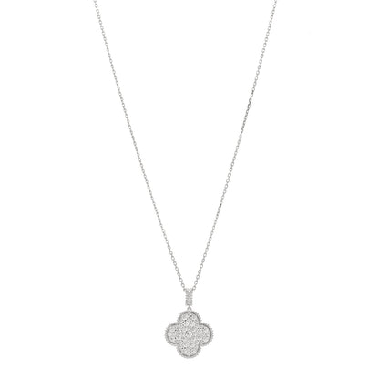 Van Cleef & Arpels 18K White Gold Diamond Magic Alhambra Long Necklace 1 of 3