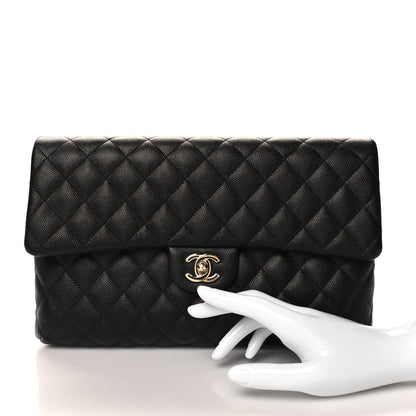 Chanel Caviar Quilted Flap Clutch Black 2 of 11