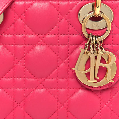 Christian Dior Lambskin Cannage Mini Lady Dior Fuchsia 8 of 12