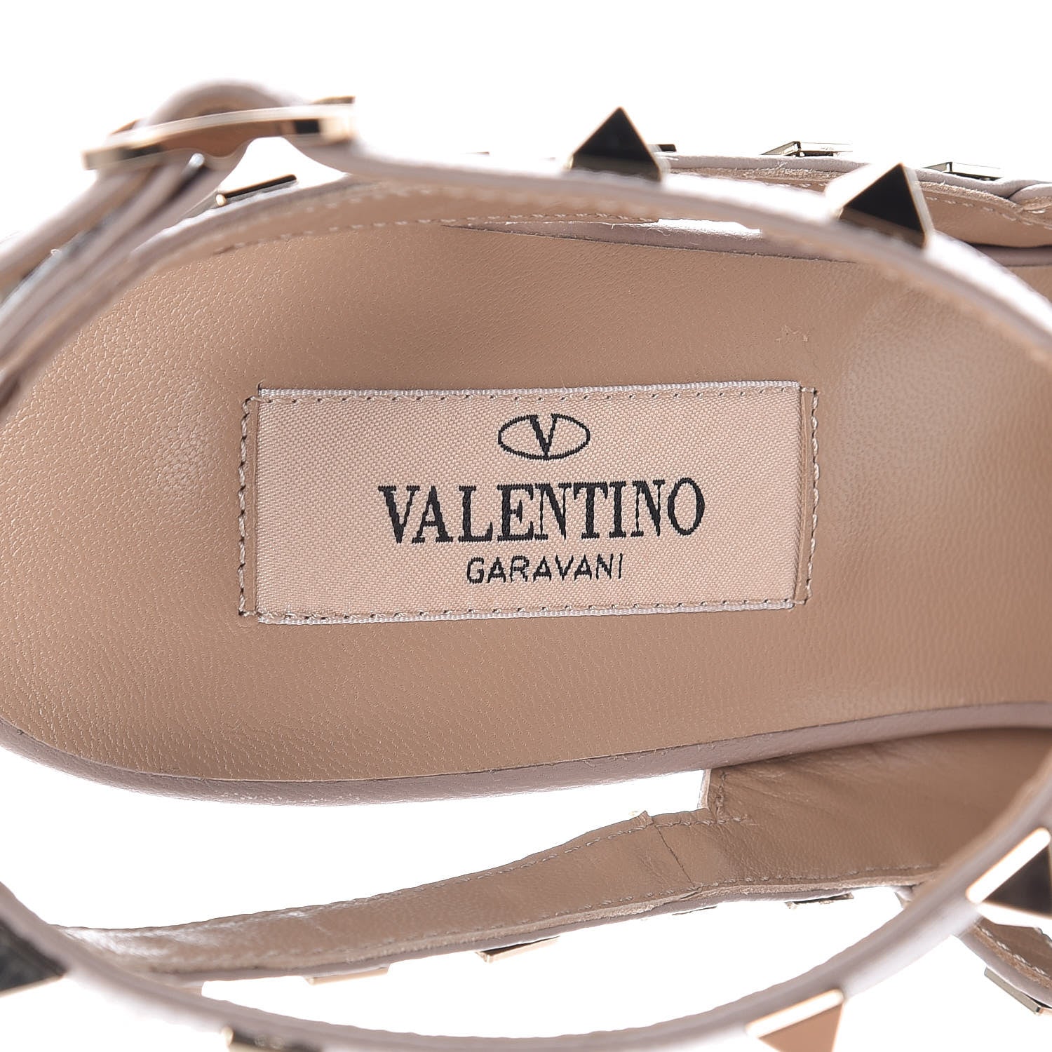 Valentino Garavani Patent Rockstud Ankle Strap Pumps 39 Poudre 6 of 8