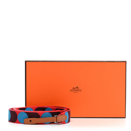 Hermes Toile Swift 25mm Sangle Flipperball To Go Shoulder Strap Rouge De Coeur Bleu Frida Gold 5 of 5