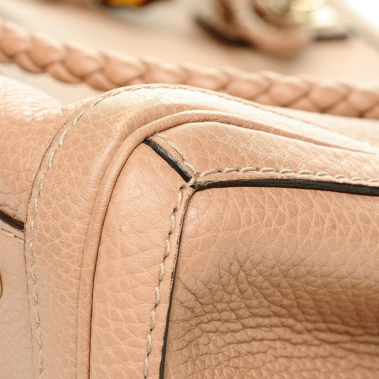 Gucci Pebbled Calfskin Medium Bella Tote Winter Rose 7 of 8