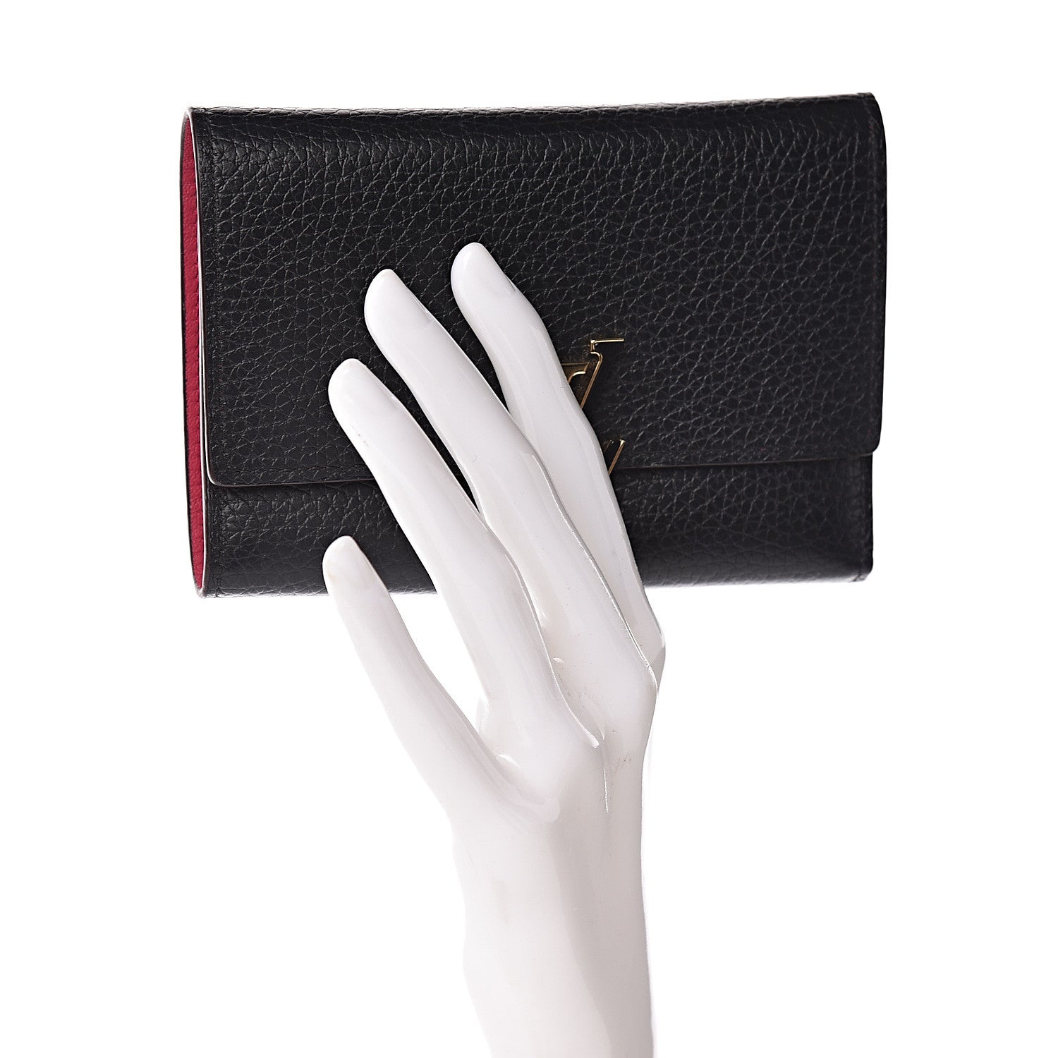 Louis Vuitton Taurillon Capucines Compact Wallet Black 2 of 7