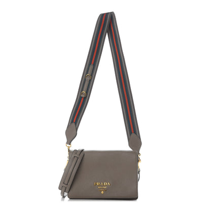 Prada Vitello Daino Flap Crossbody Argilla 1 of 8