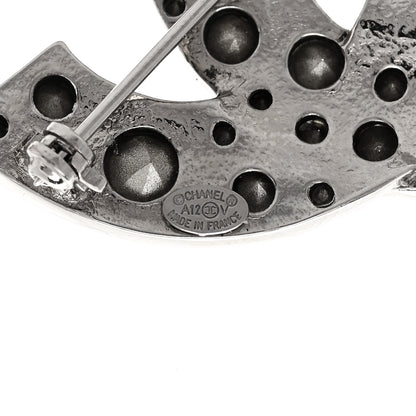 Chanel Crystal Large CC Brooch Silver 3 of 4