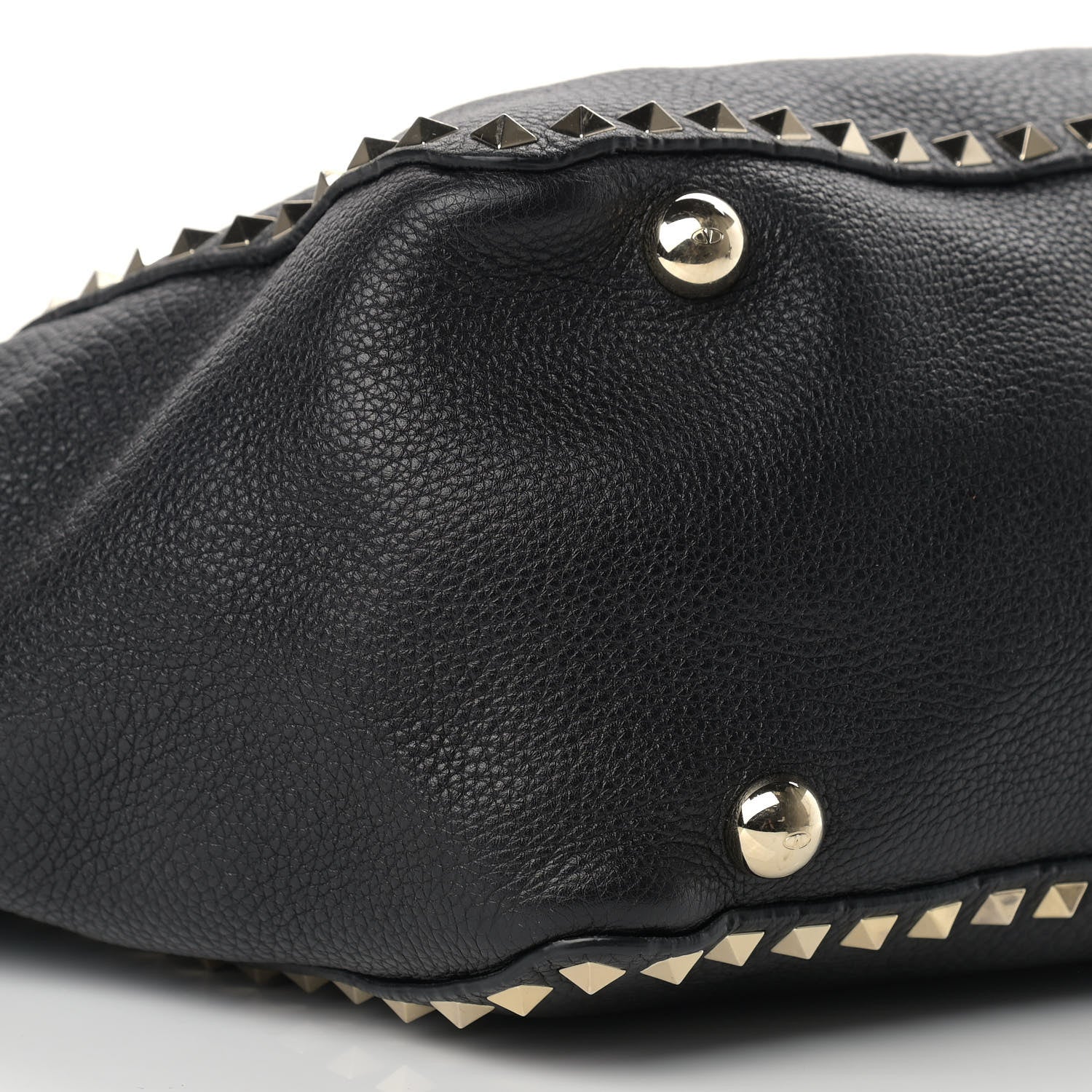 Valentino Garavani Pebbled Calfskin Medium Rockstud Tote Black 6 of 7