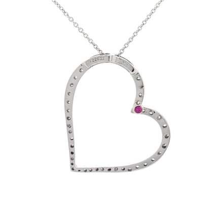 Roberto Coin 18K White Gold Diamond .22ct Tiny Treasures Heart Pendant Necklace 3 of 4