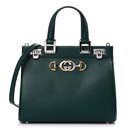 Gucci Grainy Calfskin Small Zumi Top Handle Bag Vintage Green 1 of 11