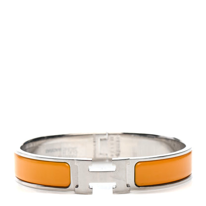 Hermes Enamel Narrow Clic Clac H Bracelet GM Jaune Madras 1 of 4