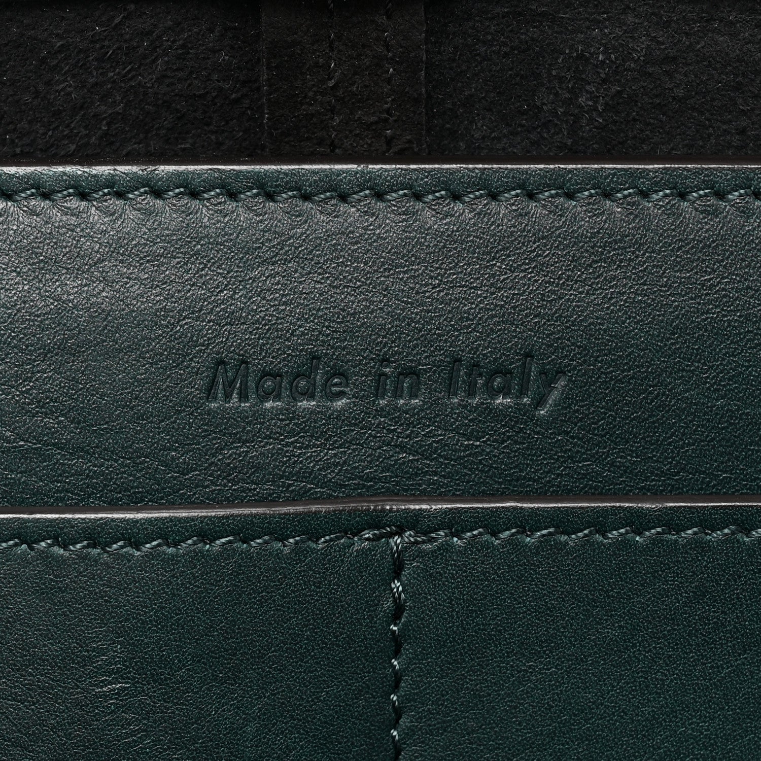 Celine Smooth Calfskin Tri-Fold Clutch on Chain Bottle Green 9 of 18