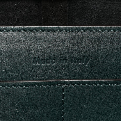 Celine Smooth Calfskin Tri-Fold Clutch on Chain Bottle Green 9 of 18