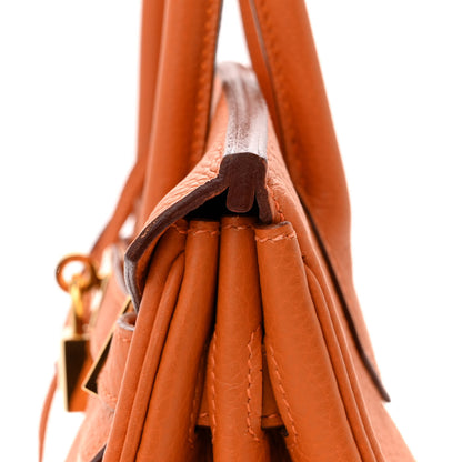 Hermes Taurillon Clemence Birkin 30 Orange 12 of 14