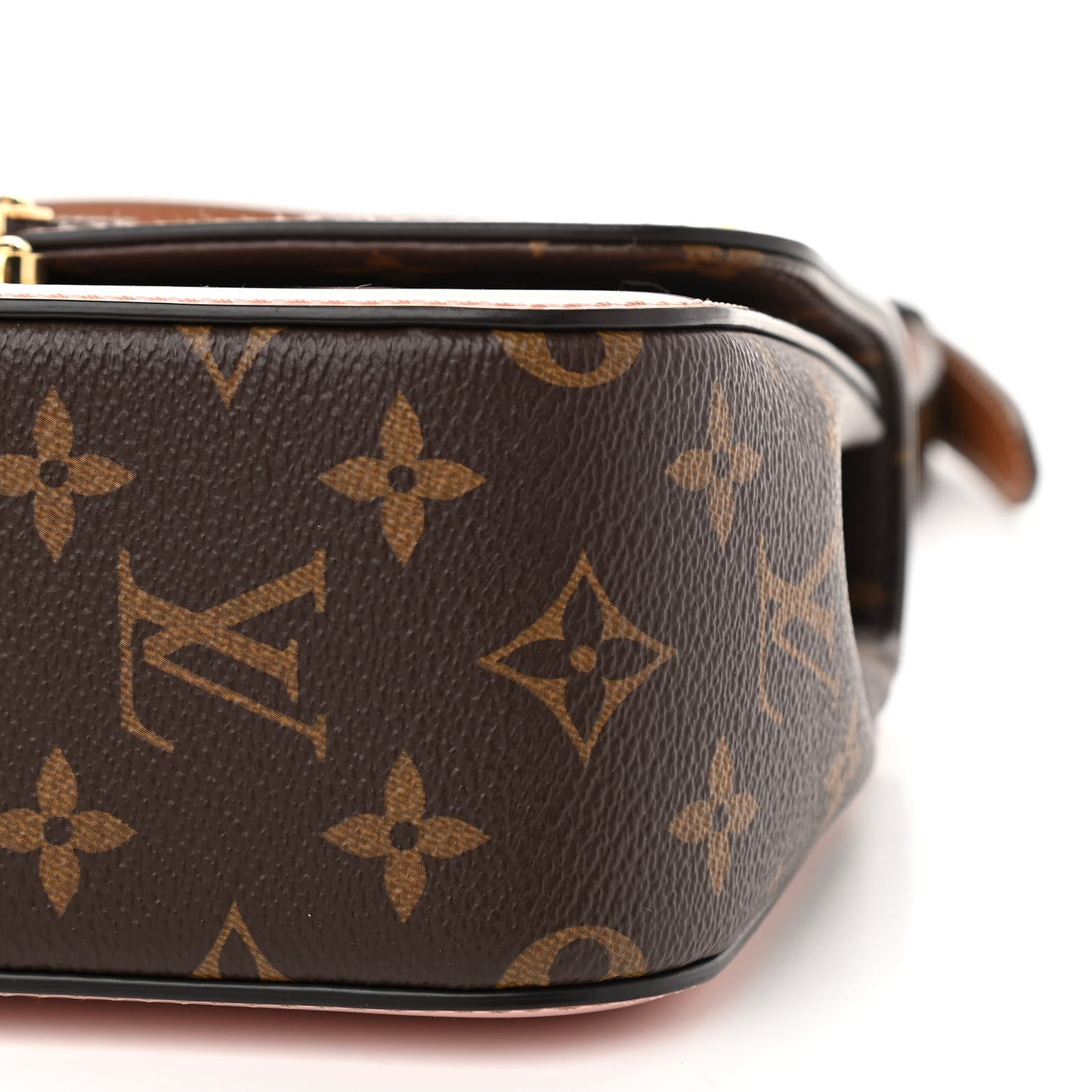 Patent Calfskin Monogram Cherrywood BB Rose Ballerine