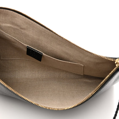 Gucci Pebbled Calfskin Large Bamboo Clutch Black 5 of 8