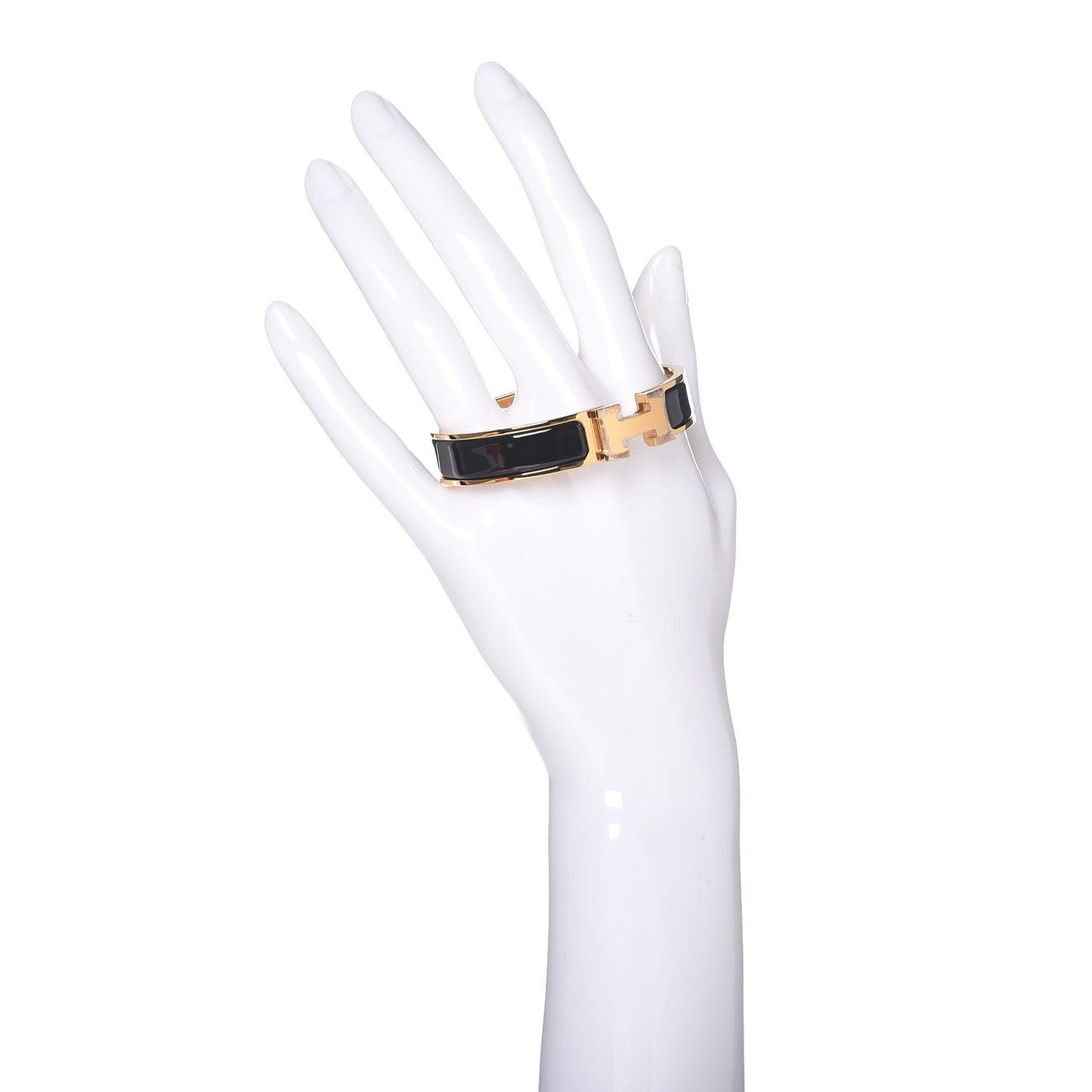 Enamel Narrow Clic Clac H Bracelet PM Black