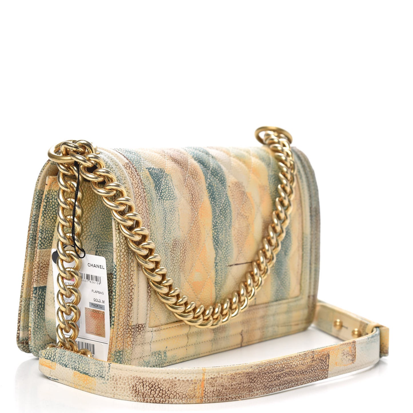 Painted Caviar Quilted Medium Boy In Cuba Flap Multicolor